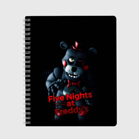 Тетрадь с принтом Five Nights At Freddys в Новосибирске, 100% бумага | 48 листов, плотность листов — 60 г/м2, плотность картонной обложки — 250 г/м2. Листы скреплены сбоку удобной пружинной спиралью. Уголки страниц и обложки скругленные. Цвет линий — светло-серый
 | five nights at freddys | foxy | аниматроники | игра | компьютерная игра | робот | фокси | фредди | фреди | чика