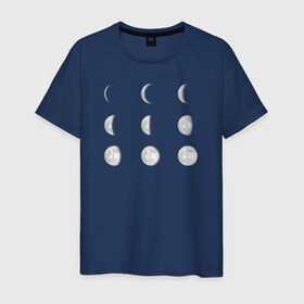Мужская футболка хлопок с принтом Луна в Новосибирске, 100% хлопок | прямой крой, круглый вырез горловины, длина до линии бедер, слегка спущенное плечо. | moon | астрономия | в космосе | космос | луна | луны | планета | планеты | спутник земли