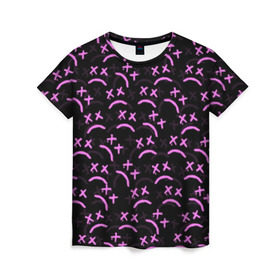 Женская футболка 3D с принтом LIL PEEP в Новосибирске, 100% полиэфир ( синтетическое хлопкоподобное полотно) | прямой крой, круглый вырез горловины, длина до линии бедер | lil peep | lil prince | logo | music | pink | rap | зарубежная музыка | зарубежные | лил пип | лого | маленький принц | музыка | реп | розовый