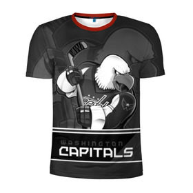 Мужская футболка 3D спортивная с принтом Washington Capitals в Новосибирске, 100% полиэстер с улучшенными характеристиками | приталенный силуэт, круглая горловина, широкие плечи, сужается к линии бедра | capitals | hokkey | nhl | ovechkin | washington | александр | вашингтон | кэпиталз | кэпиталс | овечкин | хоккеист | хоккей