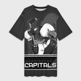 Платье-футболка 3D с принтом Washington Capitals в Новосибирске,  |  | capitals | hokkey | nhl | ovechkin | washington | александр | вашингтон | кэпиталз | кэпиталс | овечкин | хоккеист | хоккей
