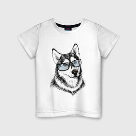 Детская футболка хлопок с принтом Dog в Новосибирске, 100% хлопок | круглый вырез горловины, полуприлегающий силуэт, длина до линии бедер | amimals | dog | doggy | woof | боксер | бульдог | бультерьер | волк | гав | доберман | дог | долматинец | друг | животные | йорк | мопс | овчарка | пёс | песик | питомец | пудель | сенбернар | собака | собачка | хатико