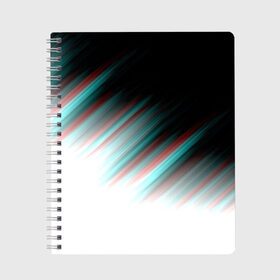 Тетрадь с принтом GLITCH STRIPES в Новосибирске, 100% бумага | 48 листов, плотность листов — 60 г/м2, плотность картонной обложки — 250 г/м2. Листы скреплены сбоку удобной пружинной спиралью. Уголки страниц и обложки скругленные. Цвет линий — светло-серый
 | abstract | colors | glitch | lines | paints | pattern | stripes | texture | абстракция | глитч | краски | полосы | узор