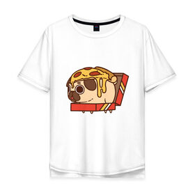Мужская футболка хлопок Oversize с принтом Pizza Dog в Новосибирске, 100% хлопок | свободный крой, круглый ворот, “спинка” длиннее передней части | amimals | cook | dog | doggy | food | pizza | woof | боксер | бульдог | бультерьер | волк | гав | доберман | дог | долматинец | друг | еда | животные | йорк | кок | мопс | овчарка | пёс | песик | питомец | пицца | повар | пудель