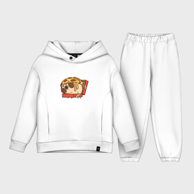 Детский костюм хлопок Oversize с принтом Pizza Dog в Новосибирске,  |  | amimals | cook | dog | doggy | food | pizza | woof | боксер | бульдог | бультерьер | волк | гав | доберман | дог | долматинец | друг | еда | животные | йорк | кок | мопс | овчарка | пёс | песик | питомец | пицца | повар | пудель