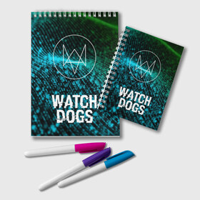 Блокнот с принтом WATCH DOGS в Новосибирске, 100% бумага | 48 листов, плотность листов — 60 г/м2, плотность картонной обложки — 250 г/м2. Листы скреплены удобной пружинной спиралью. Цвет линий — светло-серый
 | Тематика изображения на принте: action | ct os | ded sec | fox | gamer | glitch | hacker | player | watch dogs | watch dogs 2 | глитч | знак лиса | игра | компьютерная игра | хакер