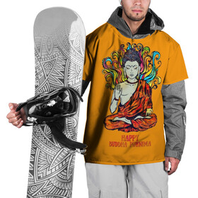 Накидка на куртку 3D с принтом Happy Buddha Purnima в Новосибирске, 100% полиэстер |  | buddha | golden | happy | indian | kesa | lotus | monk | orange | ornament | pattern | pose | religion | shakyamuni | spiritual | te | будда | буддизм | духовный | золотой | индийский | кашая | кэса | лотос | оранжевый | орнамент | основатель | по