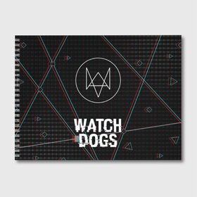 Альбом для рисования с принтом WATCH DOGS в Новосибирске, 100% бумага
 | матовая бумага, плотность 200 мг. | action | ct os | ded sec | fox | gamer | glitch | hacker | player | watch dogs | watch dogs 2 | глитч | знак лиса | игра | компьютерная игра | хакер