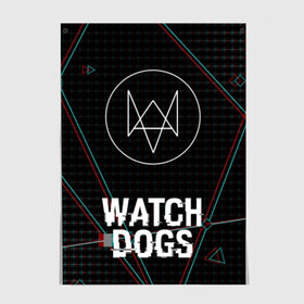 Постер с принтом WATCH DOGS в Новосибирске, 100% бумага
 | бумага, плотность 150 мг. Матовая, но за счет высокого коэффициента гладкости имеет небольшой блеск и дает на свету блики, но в отличии от глянцевой бумаги не покрыта лаком | action | ct os | ded sec | fox | gamer | glitch | hacker | player | watch dogs | watch dogs 2 | глитч | знак лиса | игра | компьютерная игра | хакер