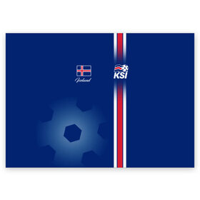 Поздравительная открытка с принтом Сборная Исландии в Новосибирске, 100% бумага | плотность бумаги 280 г/м2, матовая, на обратной стороне линовка и место для марки
 | iceland | iseland | исландия | сборная | сборная исландии | сборная исландии по футболу | сборные | форма | футбол | чемпионат мира по футболу