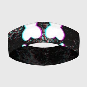 Повязка на голову 3D с принтом MARSHMELLO GLITCH   МАРШМЕЛЛО НЕОН в Новосибирске,  |  | dj | glitch | marshmello | usa | америка | глитч | клубная музыка | маршмелло | музыка | музыкант