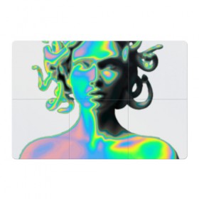 Магнитный плакат 3Х2 с принтом Gorgon Medusa в Новосибирске, Полимерный материал с магнитным слоем | 6 деталей размером 9*9 см | gorgon medusa | бог | богиня | горгона медуза | змеи | змея | камень | необычно | статуя
