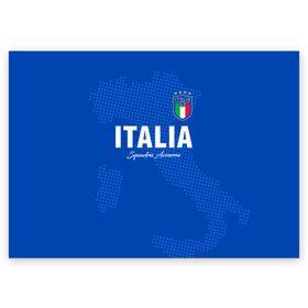 Поздравительная открытка с принтом Сборная Италии в Новосибирске, 100% бумага | плотность бумаги 280 г/м2, матовая, на обратной стороне линовка и место для марки
 | italia | italy | squadra azzurra | италия | сборная италии | сборная италии по футболу | форма | футбольные сборные | чемпионат европы | чемпионат мира