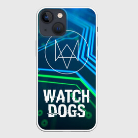 Чехол для iPhone 13 mini с принтом WATCH DOGS в Новосибирске,  |  | action | ct os | ded sec | fox | gamer | glitch | hacker | player | watch dogs | watch dogs 2 | глитч | знак лиса | игра | компьютерная игра | хакер