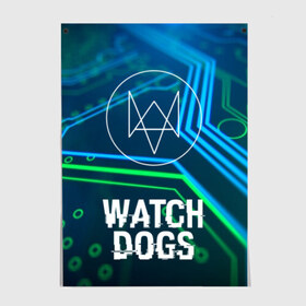 Постер с принтом WATCH DOGS в Новосибирске, 100% бумага
 | бумага, плотность 150 мг. Матовая, но за счет высокого коэффициента гладкости имеет небольшой блеск и дает на свету блики, но в отличии от глянцевой бумаги не покрыта лаком | action | ct os | ded sec | fox | gamer | glitch | hacker | player | watch dogs | watch dogs 2 | глитч | знак лиса | игра | компьютерная игра | хакер