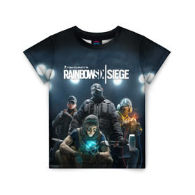 Детская футболка 3D с принтом Tom Clancy’s Rainbow Six Siege в Новосибирске, 100% гипоаллергенный полиэфир | прямой крой, круглый вырез горловины, длина до линии бедер, чуть спущенное плечо, ткань немного тянется | 6 | 9 | ash | castle | clancy’s | doc | fbi | gamer | gign | gsg | montagne | rainbow | rook | sas | shooter | siege | six | swat | thermite | tom | twitch | ubisoft | осада | радуга | спецназ | шутер