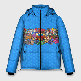 Мужская зимняя куртка 3D с принтом Brawl Stars в Новосибирске, верх — 100% полиэстер; подкладка — 100% полиэстер; утеплитель — 100% полиэстер | длина ниже бедра, свободный силуэт Оверсайз. Есть воротник-стойка, отстегивающийся капюшон и ветрозащитная планка. 

Боковые карманы с листочкой на кнопках и внутренний карман на молнии. | Тематика изображения на принте: barley | bo | brawl | brock | bull | colt | dynamike | elprimo | jessie | moba | nita | shelly | stars | барли | бо | брок | булл | джесси | динамайк | кольт | нита | шелли | эльпримо