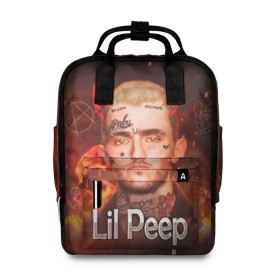 Женский рюкзак 3D с принтом Lil Peep в Новосибирске, 100% полиэстер | лямки с регулируемой длиной, сверху ручки, чтобы рюкзак нести как сумку. Основное отделение закрывается на молнию, как и внешний карман. Внутри два дополнительных кармана, один из которых закрывается на молнию. По бокам два дополнительных кармашка, куда поместится маленькая бутылочка
 | awful things | gustav | lil peep | густав ор | клауд | клауд рэп | лил | лили | певец | пееп | пеп | пип | пост эмо | реп | репер | рэп | рэпер | трэп | хип | хип хоп | хоп | эмо трэп