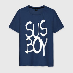 Мужская футболка хлопок с принтом Sus Boy в Новосибирске, 100% хлопок | прямой крой, круглый вырез горловины, длина до линии бедер, слегка спущенное плечо. | Тематика изображения на принте: lil peep | rap | лил пип | рэп