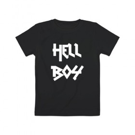 Детская футболка хлопок с принтом Hell Boy в Новосибирске, 100% хлопок | круглый вырез горловины, полуприлегающий силуэт, длина до линии бедер | awful things | gustav | lil peep | густав ор | клауд | клауд рэп | лил | лили | певец | пееп | пеп | пип | пост эмо | реп | репер | рэп | рэпер | трэп | хип | хип хоп | хоп | эмо трэп