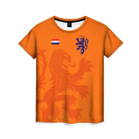 Женская футболка 3D с принтом Сборная Голландии в Новосибирске, 100% полиэфир ( синтетическое хлопкоподобное полотно) | прямой крой, круглый вырез горловины, длина до линии бедер | holland | nederland | netherlands | голландия | нидерланды | сборная голландии | сборная голландии по футболу | сборная нидерландов | форма | футбольные сборные | чемпионат