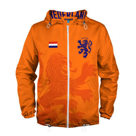 Мужская ветровка 3D с принтом Сборная Голландии в Новосибирске, 100% полиэстер | подол и капюшон оформлены резинкой с фиксаторами, два кармана без застежек по бокам, один потайной карман на груди | holland | nederland | netherlands | голландия | нидерланды | сборная голландии | сборная голландии по футболу | сборная нидерландов | форма | футбольные сборные | чемпионат