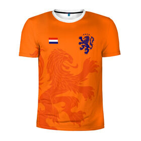 Мужская футболка 3D спортивная с принтом Сборная Голландии в Новосибирске, 100% полиэстер с улучшенными характеристиками | приталенный силуэт, круглая горловина, широкие плечи, сужается к линии бедра | Тематика изображения на принте: holland | nederland | netherlands | голландия | нидерланды | сборная голландии | сборная голландии по футболу | сборная нидерландов | форма | футбольные сборные | чемпионат