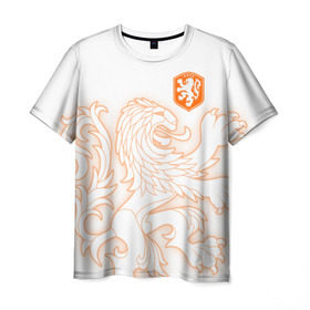 Мужская футболка 3D с принтом Сборная Голландии в Новосибирске, 100% полиэфир | прямой крой, круглый вырез горловины, длина до линии бедер | Тематика изображения на принте: holland | nederland | netherlands | голландия | нидерланды | сборная голландии | сборная голландии по футболу | сборная нидерландов | форма | футбольные сборные | чемпионат