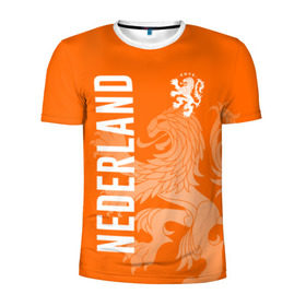 Мужская футболка 3D спортивная с принтом Сборная Голландии в Новосибирске, 100% полиэстер с улучшенными характеристиками | приталенный силуэт, круглая горловина, широкие плечи, сужается к линии бедра | holland | nederland | netherlands | голландия | нидерланды | сборная голландии | сборная голландии по футболу | сборная нидерландов | форма | футбольные сборные | чемпионат