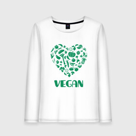 Женский лонгслив хлопок с принтом Vegan в Новосибирске, 100% хлопок |  | earth | green | greenpaece | nature | sport | vegan | world | yoga | веган | вегетарианец | гринпис | дерево | еда | животные | жизнь | здоровье | зеленый | йога | лес | любовь | мир | овощи | пища | планета | природа | растение