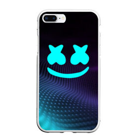 Чехол для iPhone 7Plus/8 Plus матовый с принтом MARSHMELLO в Новосибирске, Силикон | Область печати: задняя сторона чехла, без боковых панелей | dj | marshmello | usa | америка | клубная музыка | маршмелло | музыка | музыкант