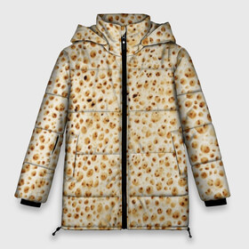 Женская зимняя куртка 3D с принтом Блин в Новосибирске, верх — 100% полиэстер; подкладка — 100% полиэстер; утеплитель — 100% полиэстер | длина ниже бедра, силуэт Оверсайз. Есть воротник-стойка, отстегивающийся капюшон и ветрозащитная планка. 

Боковые карманы с листочкой на кнопках и внутренний карман на молнии | блин | блины | жареный | лаваш | текстура | фон | хлеб
