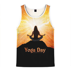Мужская майка 3D с принтом International Yoga Day в Новосибирске, 100% полиэстер | круглая горловина, приталенный силуэт, длина до линии бедра. Пройма и горловина окантованы тонкой бейкой | Тематика изображения на принте: 21 июня | day | energy | girl | international | ju | lightning | lotus | meditation | mountain | pose | silhouette | sky | space | stars | universe | woman | yoga | yogi | вселенная | гора | девушка | день | женщина | звёзды | йог | йоги | космос | лотос 