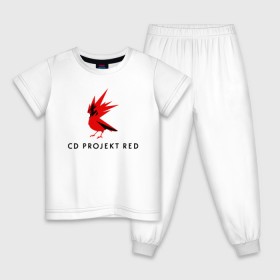 Детская пижама хлопок с принтом CD RPOJECT RED в Новосибирске, 100% хлопок |  брюки и футболка прямого кроя, без карманов, на брюках мягкая резинка на поясе и по низу штанин
 | 2019 | cd project red | cyberpunk 2077 | future | hack | night city | samurai | sci fi | андроиды | безумие | будущее | киберпанк 2077 | логотип | роботы | самураи | фантастика | цифры