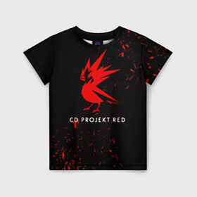 Детская футболка 3D с принтом CD RPOJECT RED в Новосибирске, 100% гипоаллергенный полиэфир | прямой крой, круглый вырез горловины, длина до линии бедер, чуть спущенное плечо, ткань немного тянется | 2019 | cd project red | cyberpunk 2077 | future | hack | night city | samurai | sci fi | андроиды | безумие | будущее | киберпанк 2077 | логотип | роботы | самураи | фантастика | цифры
