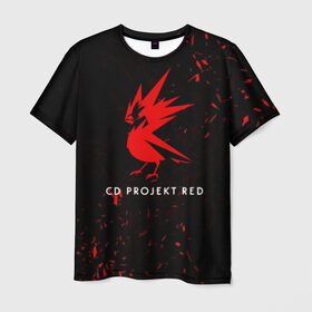 Мужская футболка 3D с принтом CD RPOJECT RED в Новосибирске, 100% полиэфир | прямой крой, круглый вырез горловины, длина до линии бедер | 2019 | cd project red | cyberpunk 2077 | future | hack | night city | samurai | sci fi | андроиды | безумие | будущее | киберпанк 2077 | логотип | роботы | самураи | фантастика | цифры