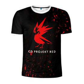 Мужская футболка 3D спортивная с принтом CD RPOJECT RED в Новосибирске, 100% полиэстер с улучшенными характеристиками | приталенный силуэт, круглая горловина, широкие плечи, сужается к линии бедра | 2019 | cd project red | cyberpunk 2077 | future | hack | night city | samurai | sci fi | андроиды | безумие | будущее | киберпанк 2077 | логотип | роботы | самураи | фантастика | цифры