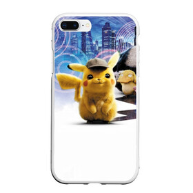 Чехол для iPhone 7Plus/8 Plus матовый с принтом Detective Pikachu (НА СПИНЕ) в Новосибирске, Силикон | Область печати: задняя сторона чехла, без боковых панелей | detective pikachu | pikachu | pokemon | детектив пикачу | пика | покемон