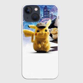 Чехол для iPhone 13 mini с принтом Detective Pikachu (НА СПИНЕ) в Новосибирске,  |  | detective pikachu | pikachu | pokemon | детектив пикачу | пика | покемон