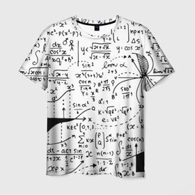Мужская футболка 3D с принтом Формулы в Новосибирске, 100% полиэфир | прямой крой, круглый вырез горловины, длина до линии бедер | science | геометрия | математика | наука | формулы