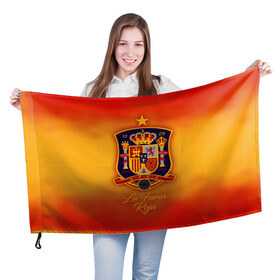 Флаг 3D с принтом Сборная Испании в Новосибирске, 100% полиэстер | плотность ткани — 95 г/м2, размер — 67 х 109 см. Принт наносится с одной стороны | espana | la furia roja | spain | испания | красная фурия | сборная испании | сборная испании по футболу | сборные | форма | футбол | чемпионат