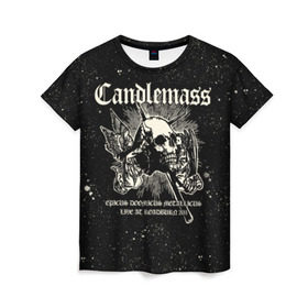 Женская футболка 3D с принтом Candlemass в Новосибирске, 100% полиэфир ( синтетическое хлопкоподобное полотно) | прямой крой, круглый вырез горловины, длина до линии бедер | doom | metal | группы | дум | дум метал | метал | музыка | рок