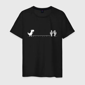 Мужская футболка хлопок с принтом Динохром, динозавр в Новосибирске, 100% хлопок | прямой крой, круглый вырез горловины, длина до линии бедер, слегка спущенное плечо. | chrome | dino | dinochrome | google | гугл | динозавр | динохром