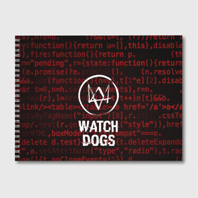 Альбом для рисования с принтом WATCH DOGS в Новосибирске, 100% бумага
 | матовая бумага, плотность 200 мг. | action | ct os | ded sec | fox | game | gamer | glitch | hacker | player | watch dogs | watch dogs 2 | глитч | знак лиса | игра | компьютерная игра | маркус | хакер