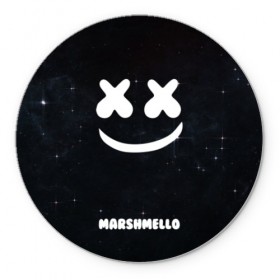 Коврик для мышки круглый с принтом Marshmello Cosmos в Новосибирске, резина и полиэстер | круглая форма, изображение наносится на всю лицевую часть | dj | marshmello | usa | америка | клубная музыка | мармело | маршмелло | маршмеллоу | музыка | музыкант