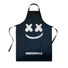 Фартук 3D с принтом Marshmello Cosmos в Новосибирске, 100% полиэстер | общий размер — 65 х 85 см, ширина нагрудника — 26 см, горловина — 53 см, длина завязок — 54 см, общий обхват в поясе — 173 см. Принт на завязках и на горловине наносится с двух сторон, на основной части фартука — только с внешней стороны | dj | marshmello | usa | америка | клубная музыка | космос | мармело | маршмелло | маршмеллоу | музыка | музыкант | небо