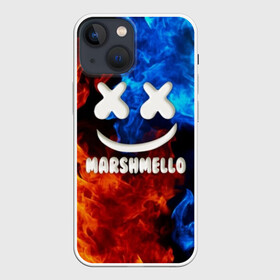 Чехол для iPhone 13 mini с принтом Marshmello Fire в Новосибирске,  |  | dj | fire | marshmello | usa | америка | вода | клубная музыка | мармело | маршмелло | маршмеллоу | музыка | музыкант | огонь