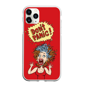 Чехол для iPhone 11 Pro Max матовый с принтом Dont panic в Новосибирске, Силикон |  | colored | comic | drawing | eyes | hair | horror | mouth | no | open | panic | pop art | protruding | retro | screaming | sticking out | woman | волосы | выпученные | глаза | дыбом | женщина | комикс | кричит | нет | открытый | паника | поп арт | ретро | 