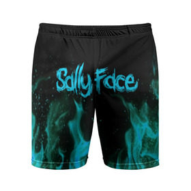 Мужские шорты 3D спортивные с принтом SALLY FACE FIRE в Новосибирске,  |  | face | fire | game | horror | larry | sally | sally face | sanity s fall | игра | ларри | мальчик с протезом | огонь | салли | салли фейс | ужасы