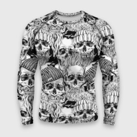 Мужской рашгард 3D с принтом Human skulls в Новосибирске,  |  | beard | death | fashionable | hairstyle | hat | hipster | human | knitted | men | mustache | skull | street | style | symbol | борода | вязаная | модная | мужчины | прическа | символ | стиль | уличный | усы | хипстер | человеческие | черепа | шап